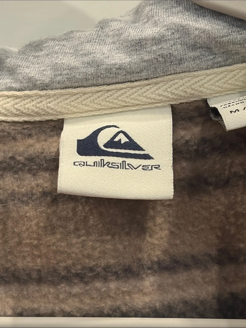 Quiksilver Hooded Striped Flannel Jacket in Brown and Gray